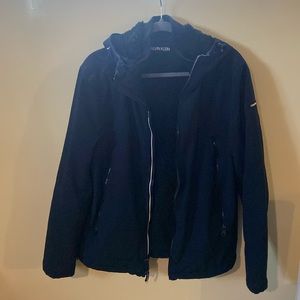 Calvin Klein - Navy blue fleece lined zipper coat size medium